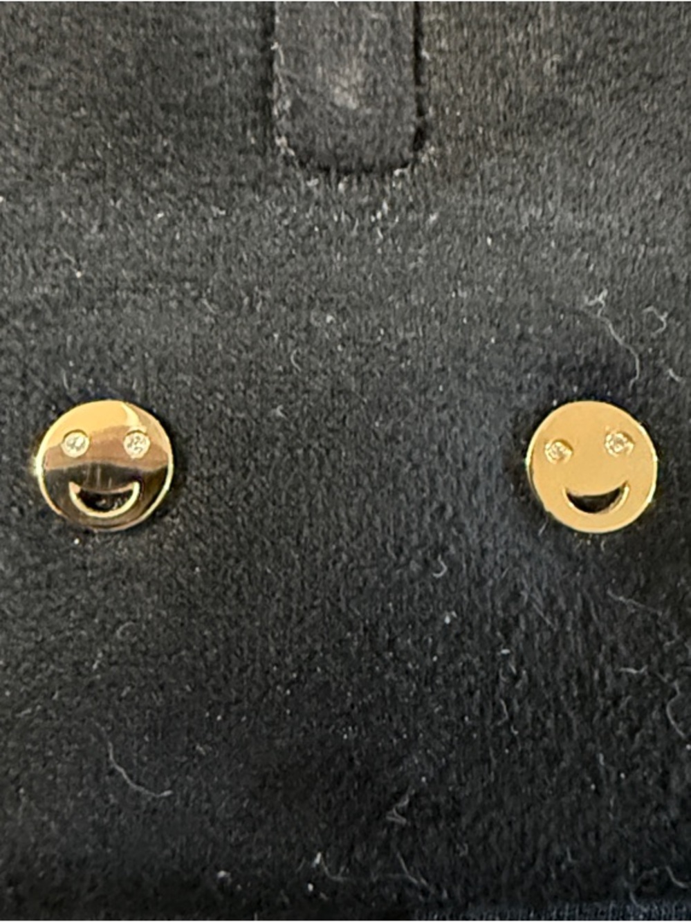 Alison Lou 14K Yellow Gold Happy Studs with White Diamond Eyes